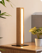 Minimalist Square Wood LED Table Lamp for Bedroom – No Bulb Needed, Nightstand, Japanese Style, Walnut, Burlywood, Desk