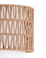 Rattan Arc Floor Lamp for Living Room – Handwoven Shade, Gold or Black, Boho, Bedroom, Coastal, Organic Modern, Nestweave Series