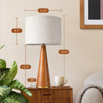 Solid Walnut Wood Table Lamp for Bedroom – Natural Grain, Nightstand, Mid-Century, Scandinavian, Premium Solid Wood, E26