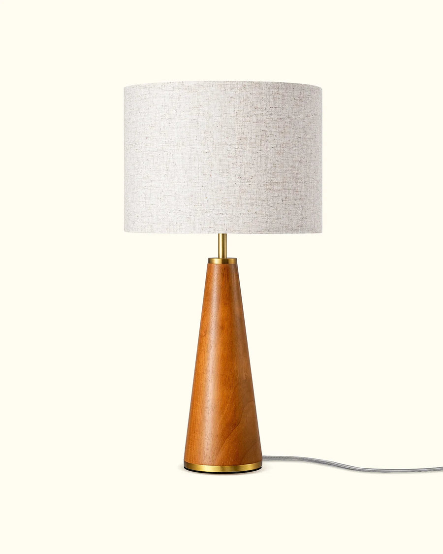 Solid Wood Table Lamp for Bedroom – Natural Grain, Premium Walnut, Nightstand, Mid-Century, Scandinavian, E26, Warmnest Series