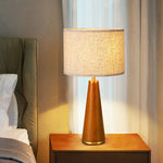 Solid Wood Table Lamp for Bedroom – Natural Grain, Premium Walnut, Nightstand, Mid-Century, Scandinavian, E26, Warmnest Series