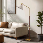 63" Tray Table Floor Lamp for Living Room – Remote Control, Swivel Shade, Detachable Side Tray, Bedroom, Reading, Dimmable