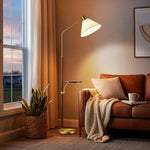 63" Tray Table Floor Lamp for Living Room – Remote Control, Swivel Shade, Detachable Side Tray, Bedroom, Reading, Dimmable