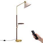 63" Tray Table Floor Lamp for Living Room – Remote Control, Swivel Shade, Detachable Side Tray, Bedroom, Reading, Dimmable