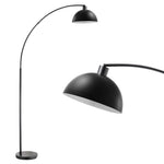 78.4" Slim Metal Arc Floor Lamp for Living Room – Minimalist, Bedroom, Reading Corner, Sofa Side, Black, Adjustable, E26