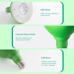 Green PAR38 LED Outdoor Flood Bulbs for Christmas Spotlight – 2 Pack, 18W Dimmable, E26, Flag Pole, Garden, Holiday Decor