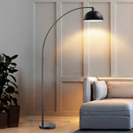 78.4" Slim Metal Arc Floor Lamp for Living Room – Minimalist, Bedroom, Reading Corner, Sofa Side, Black, Adjustable, E26