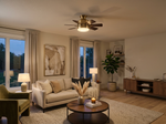 21" Pre-Assembled Ceiling Fan with Lights - Flush Mount (Brushed Gold) lifestyle