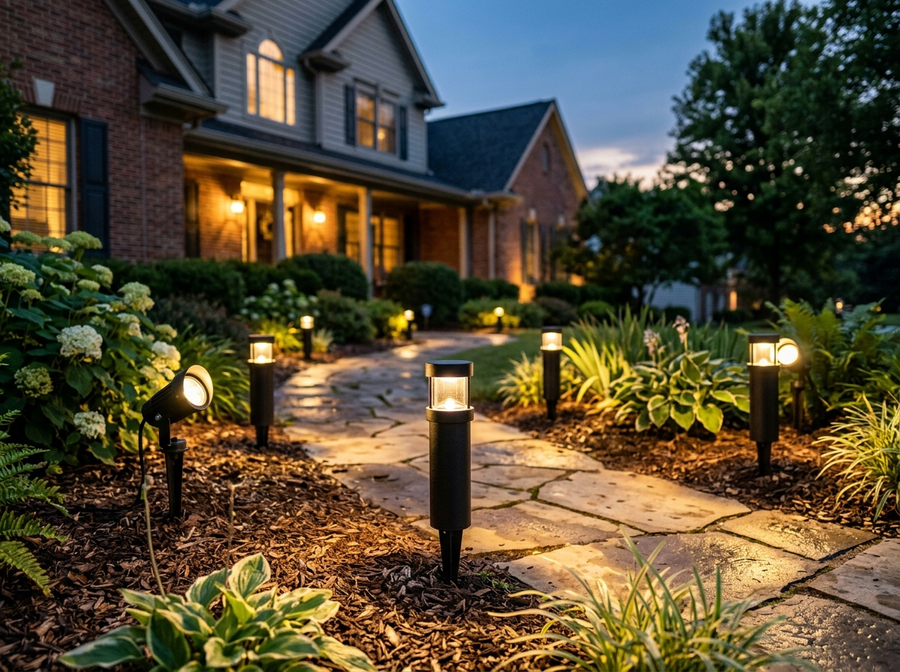 EDISHINE 8 Pack Low Voltage Landscape Lights Kit lifestyle