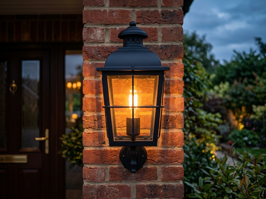 EDISHINE Large Dusk to Dawn Outdoor Wall Lantern lifestyle