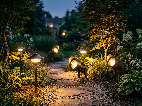 EDISHINE 8 Pack 12V Low Voltage Landscape Lights Kit lifestyle