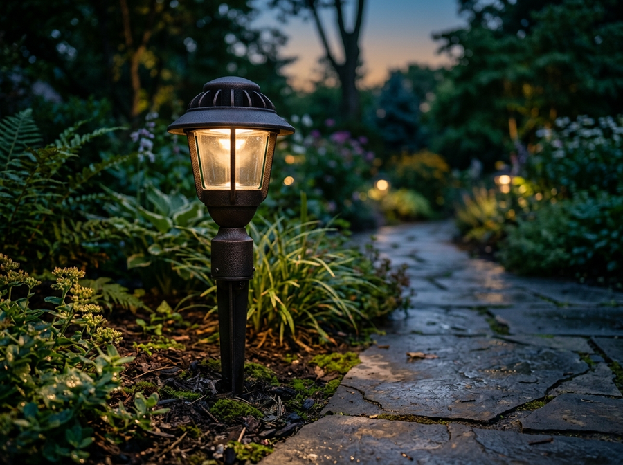 Low Voltage Landscape Path Lights Oil-Rubbed Bronze lifestyle