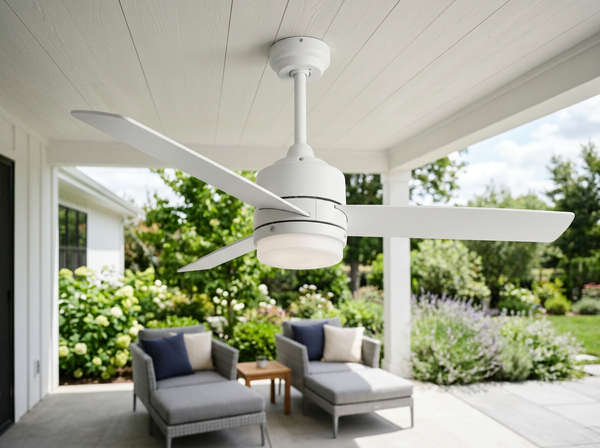 52 inch White Outdoor Ceiling Fan IP66 Waterproof lifestyle