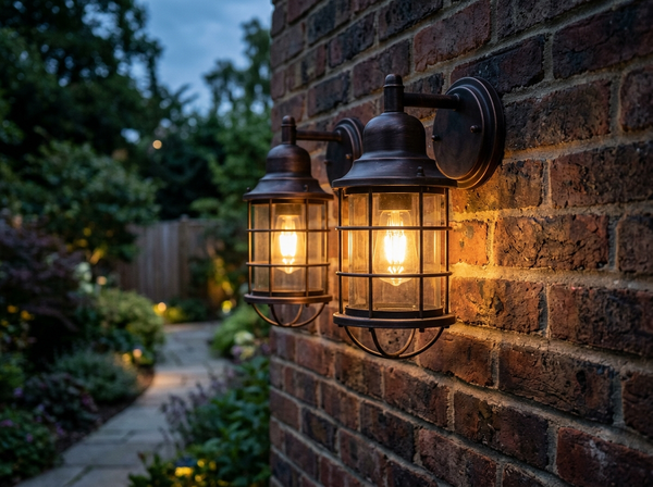 EDISHINE 2 Pack Dusk to Dawn Outdoor Wall Lights with Motion Sensor lifestyle