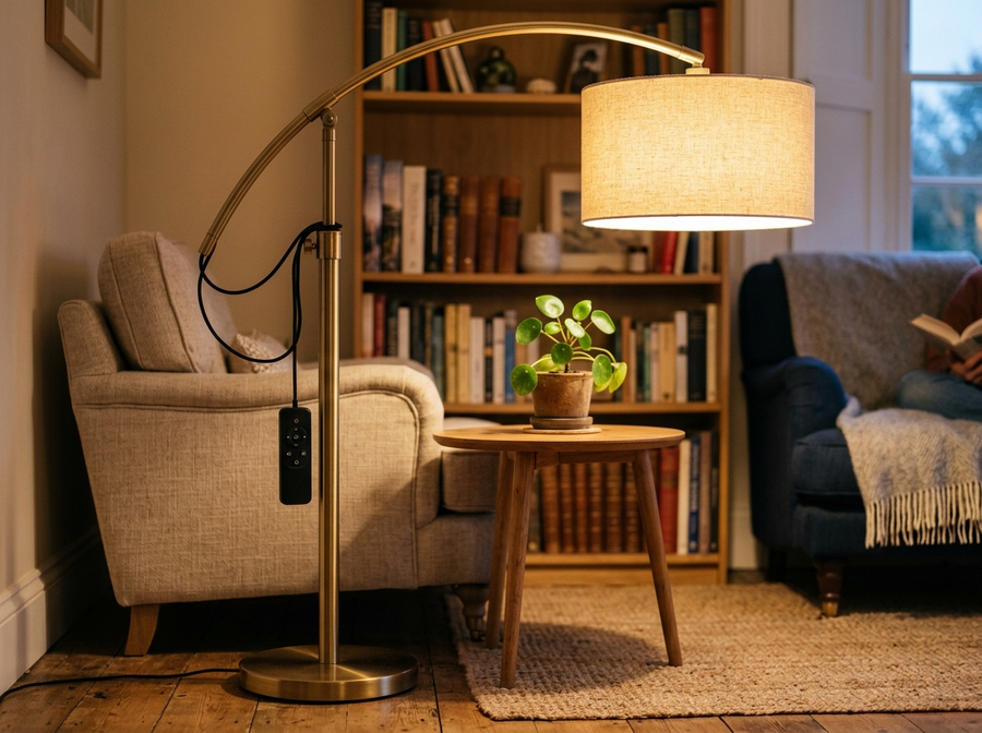 Arched Floor Lamp with Remote Control lifestyle