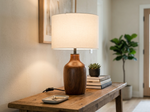 Solid Wood Table Lamp Walnut lifestyle