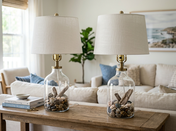 DIY Fillable Glass Table Lamps Set of 2 lifestyle