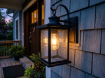 12.4 inch Dusk to Dawn Outdoor Wall Light Lantern Black lifestyle