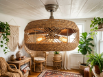 19.7 inch Boho Rattan Caged Ceiling Fan with Light lifestyle