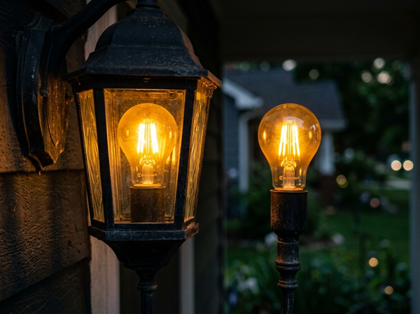 EDISHINE Yellow Amber Dusk to Dawn LED Bug Light Bulbs lifestyle