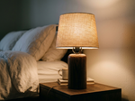Small Dark Pearwood Wood Table Lamp lifestyle