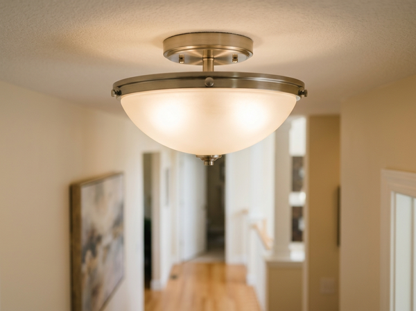 12.6 inch Modern Semi Flush Mount Ceiling Light lifestyle