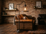 70 inch Farmhouse Industrial Floor Lamp with Caged Shade lifestyle