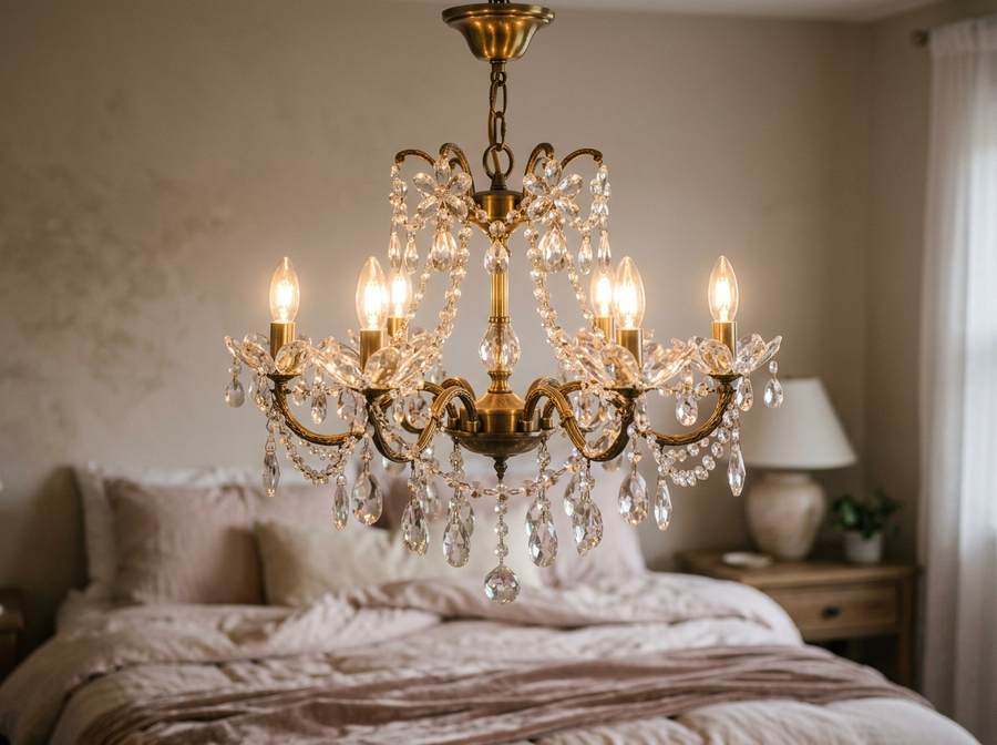 6-Light Petal Crystal Chandelier lifestyle