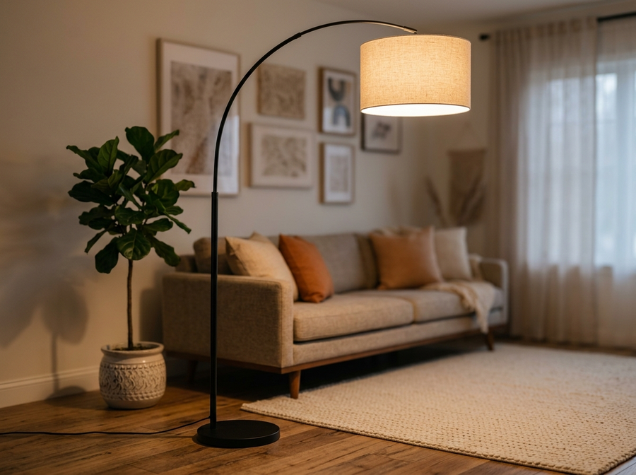 Bynaker 78.4 inch Modern Arched Floor Lamp lifestyle