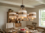 5-Light Drum Chandelier with Fabric and Rope Shades 24 inch lifestyle