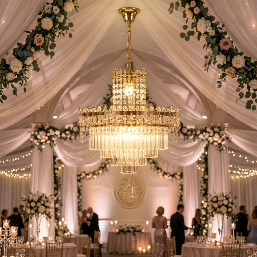 Luminators Acrylic Crystal Event Chandelier lifestyle